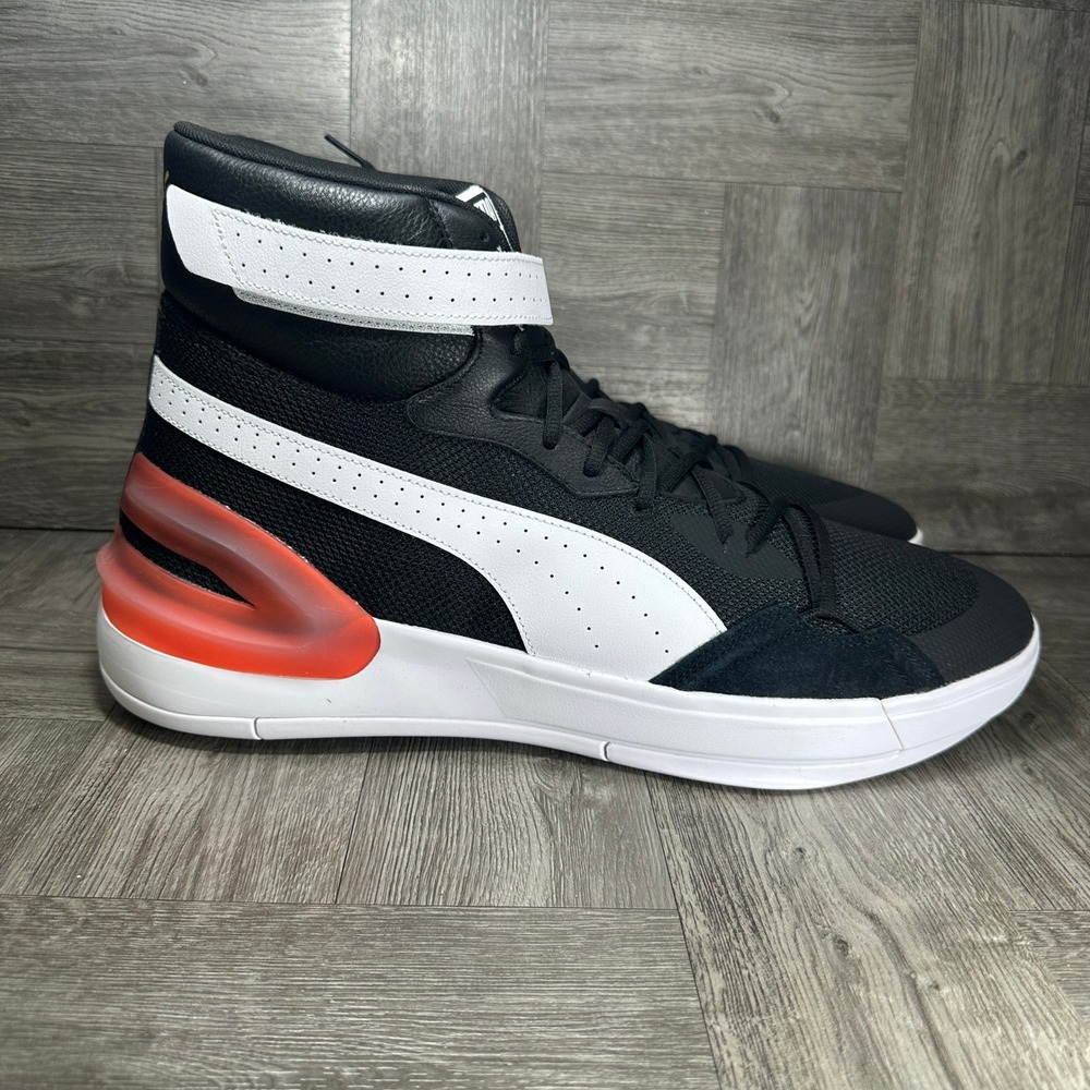 Puma Sky Modern Basketball Shoes Mens 18 Black White Red 194042-04 NEW